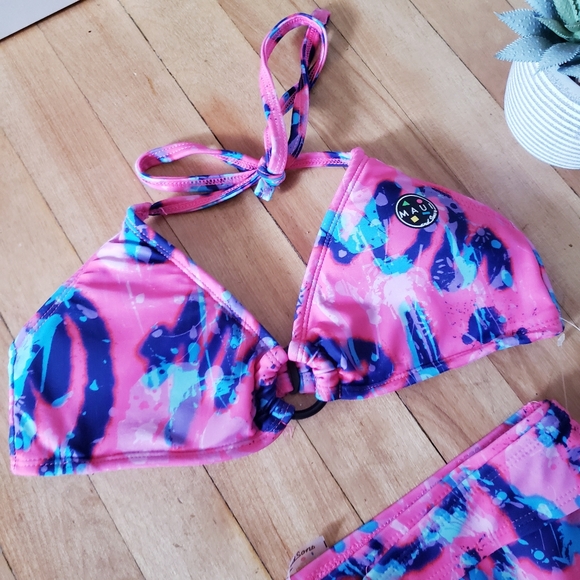 MAUI & Sons NWOT 2pc Halter Swim Suit High Rise Bottom - S - Picture 3 of 12
